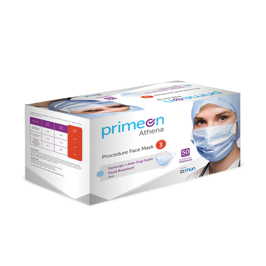 Mun PrimeOn Athena Level 3 Surgical Mask with Ear Loop Blue 4-Layer 17.8 x 9.5cm
