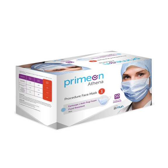Mun PrimeOn Athena Level 3 Surgical Mask with Ear Loop Blue 4-Layer 17
