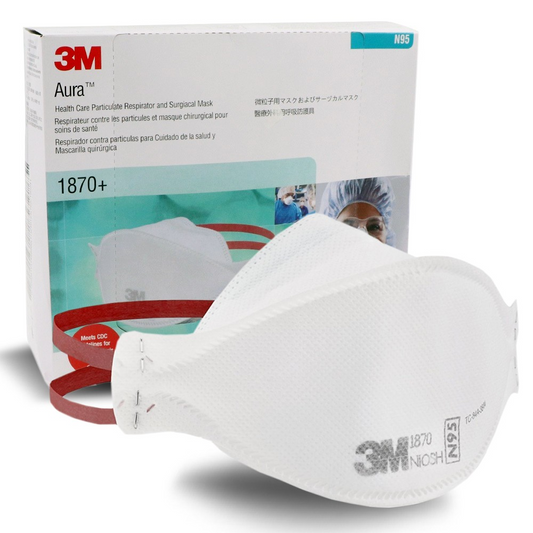 3M Aura Flat Fold Particulate Respirator & Surgical Mask 1870+