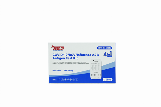 Cellife 4-in-1 Rapid Antigen Test Kit COVID-19, RSV, Influenza A and Influenza B Antigen