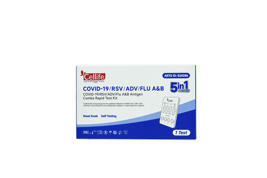 Cellife 5-in-1 Rapid Antigen Test (Covid-19, RSV, Influenza A&B and ADV) 1 Single Test