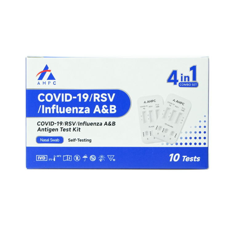AHPC 4-in-1 COVID-19, RSV & Influenza A/B Rapid Antigen Test Kit