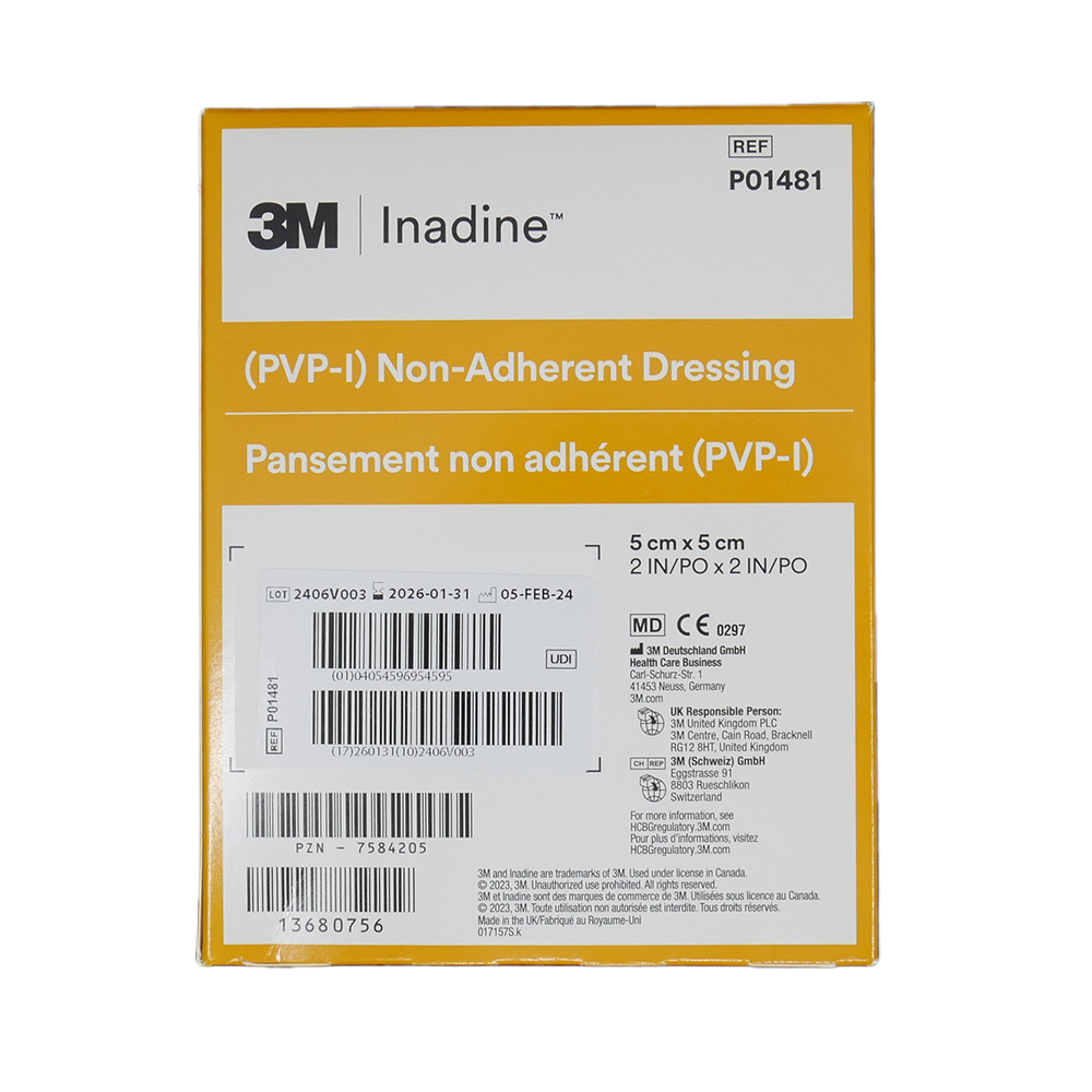 Inadine PVP-I Non Adherent Dressing 5x5cm