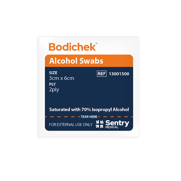 Sentry Medical Bodichek 70% Isopropyl Alcohol Swab 3cm x 6cm