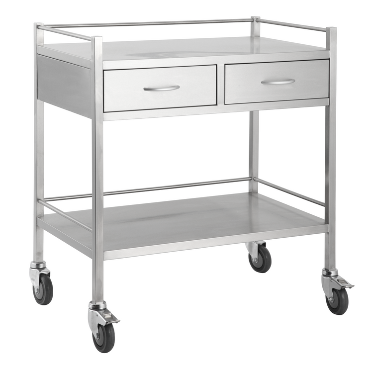 Pacific Medical 80 x 50 x 90cm Stainless Steel Trolley