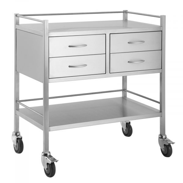 Pacific Medical 80 x 50 x 90cm Stainless Steel Trolley