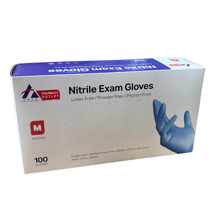 AHPC Nitrile Examination Gloves (Various Sizes)