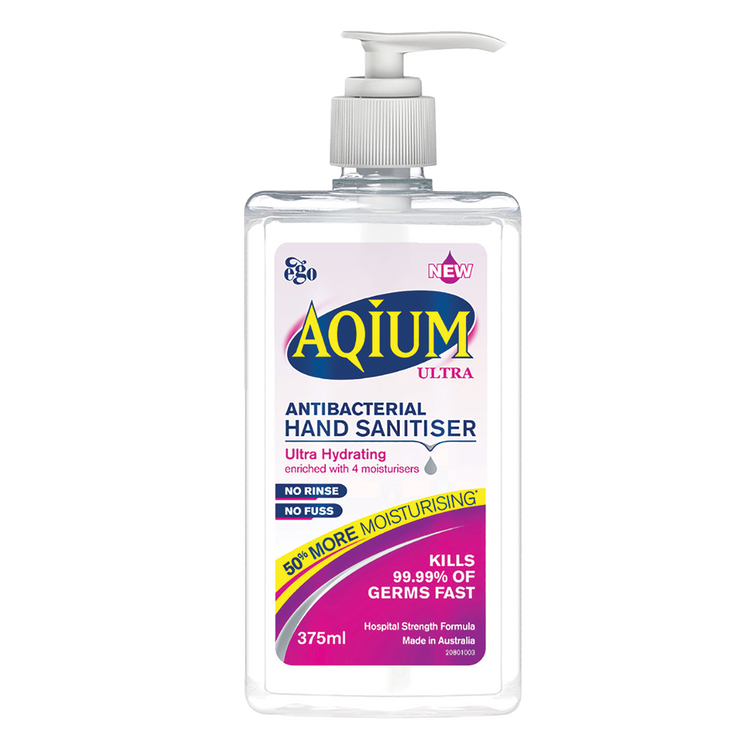 Aqium Ultra Antibacterial Hand Sanitiser with Pump (Various Sizes)