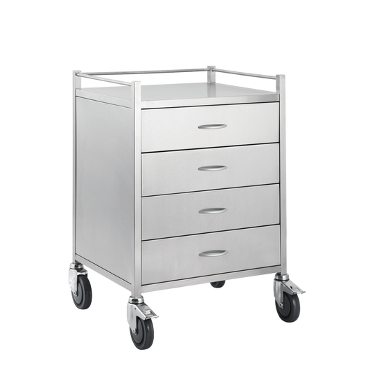 Pacific Medical 50cm x 50cm x 90cm Stainless Steel Trolley