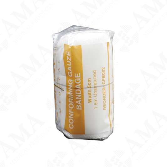 Sentry Conforming Gauze Bandage 5cm x 1.5m Unstretched White Non Sterile