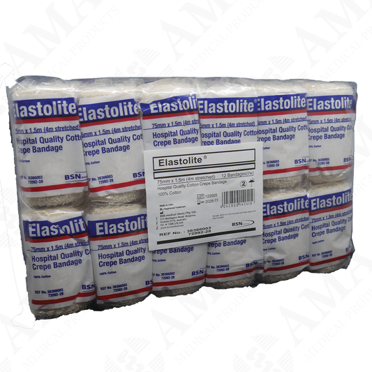 Elastolite Medium Weight Crepe Bandage 7.5cm x 1.5m White