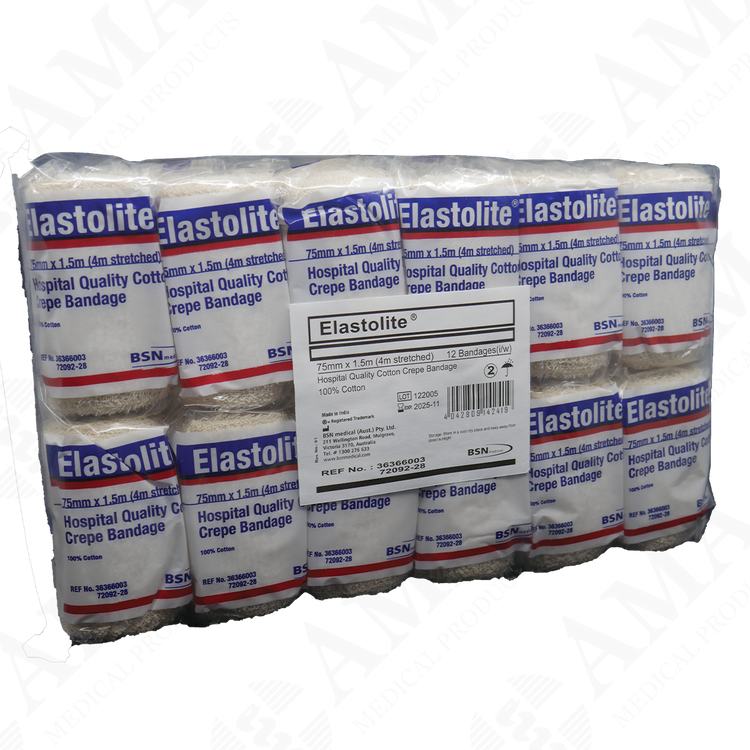 Elastolite Medium Weight Crepe Bandage 7.5cm x 1.5m White