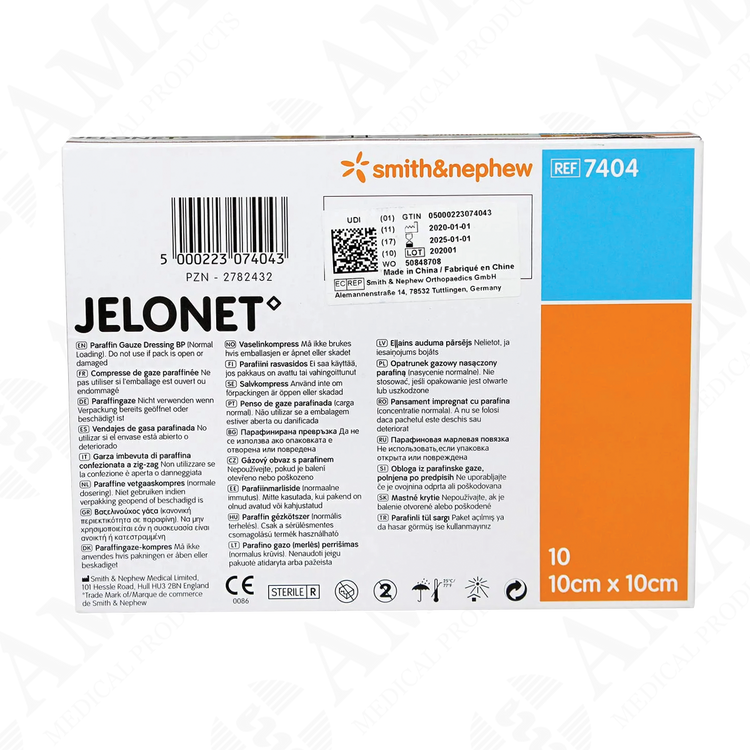 Smith & Nephew Jelonet Non-Medicated Parafin Gauze Dressing 10x10cm