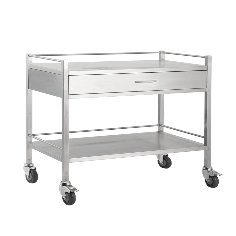 Pacific Medical 80 x 50 x 90cm Stainless Steel Trolley