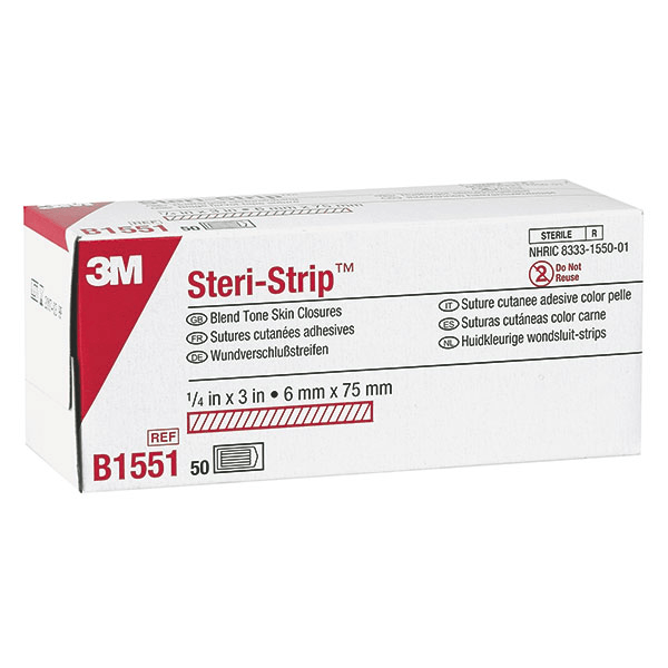 3M B1557 - Strip Wound Closure Steri-Strip 1/2x4 6/Envelope Flesh
